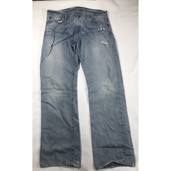 Polo Ralph Lauren Mens Jeans Size 36x32 Distressed Denim Classic Fit Logo Y2K - Picture 1 of 11
